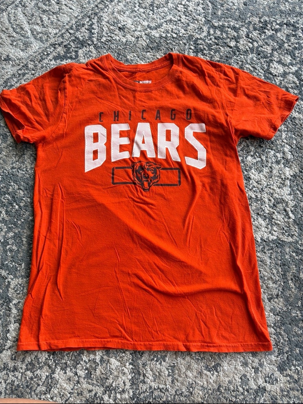 NFL Chicago Bears Orange Short Sleeve Tee with Bold Front Logo